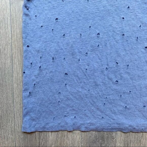 IRO Clay Distressed Tee T-Shirt Blue Grey short sleeve crew neck Size XS - Picture 9 of 13
